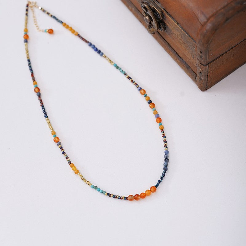Autumn Mountain Yellow Jade & Turquoise Necklace product photo 3