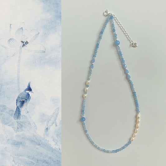 Aquamarine & Pearl Serenity Necklace product photo 1