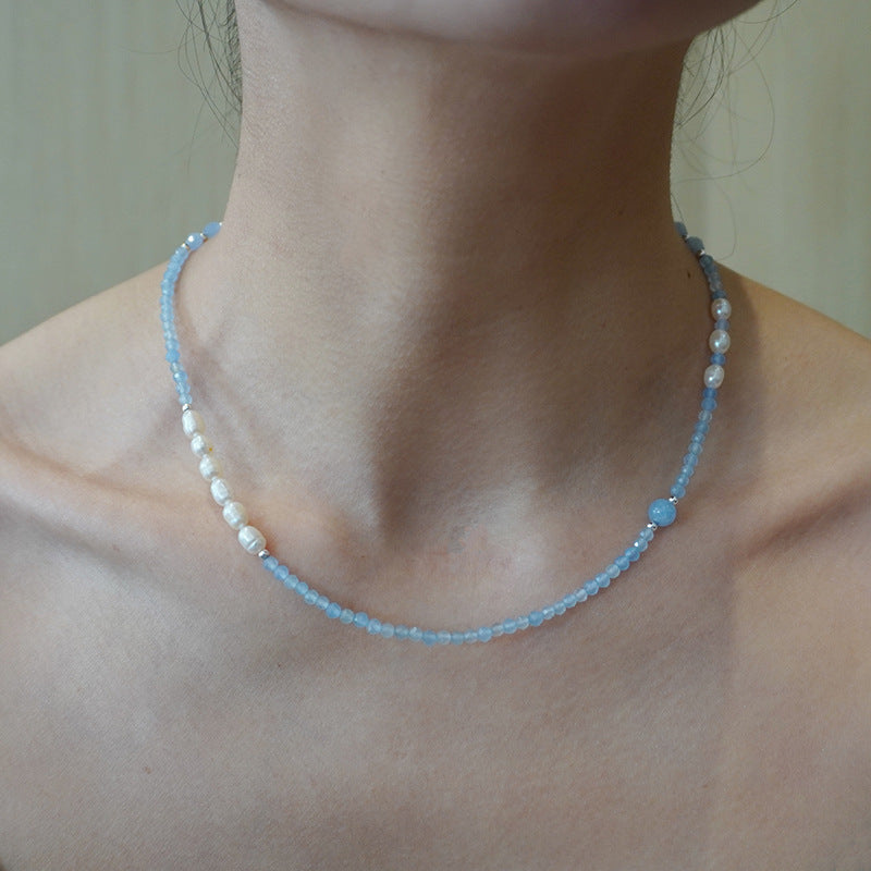Aquamarine & Pearl Serenity Necklace product photo 2