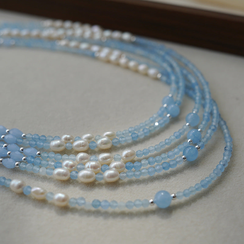 Aquamarine & Pearl Serenity Necklace product photo 3