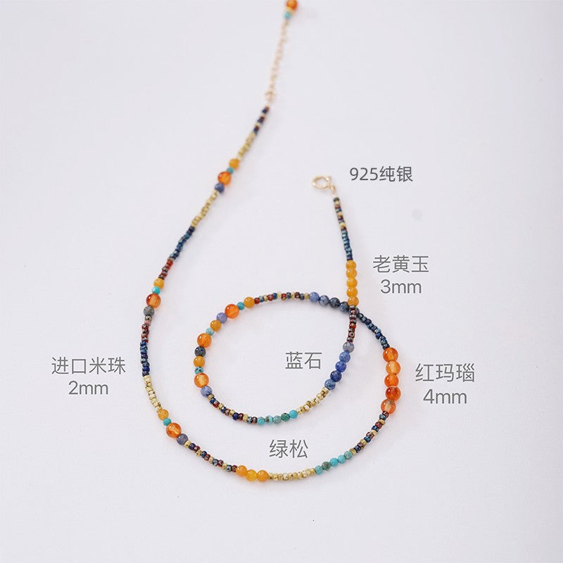 Autumn Mountain Yellow Jade & Turquoise Necklace product photo 2