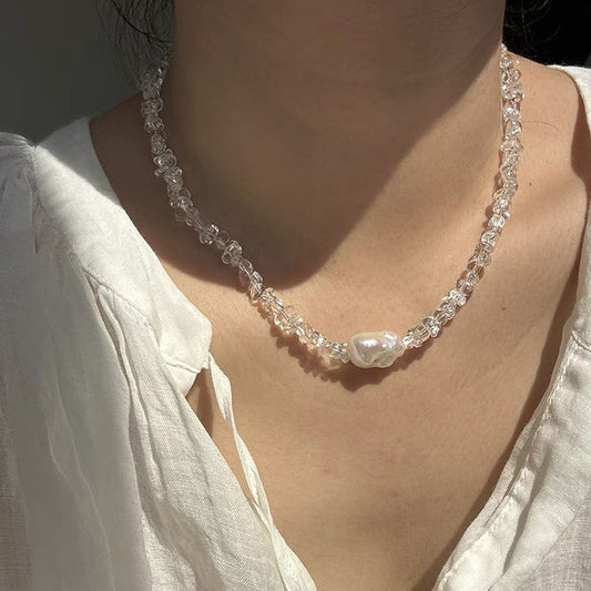 Baroque Pearl & Clear Quartz Harmony Necklace product image 1