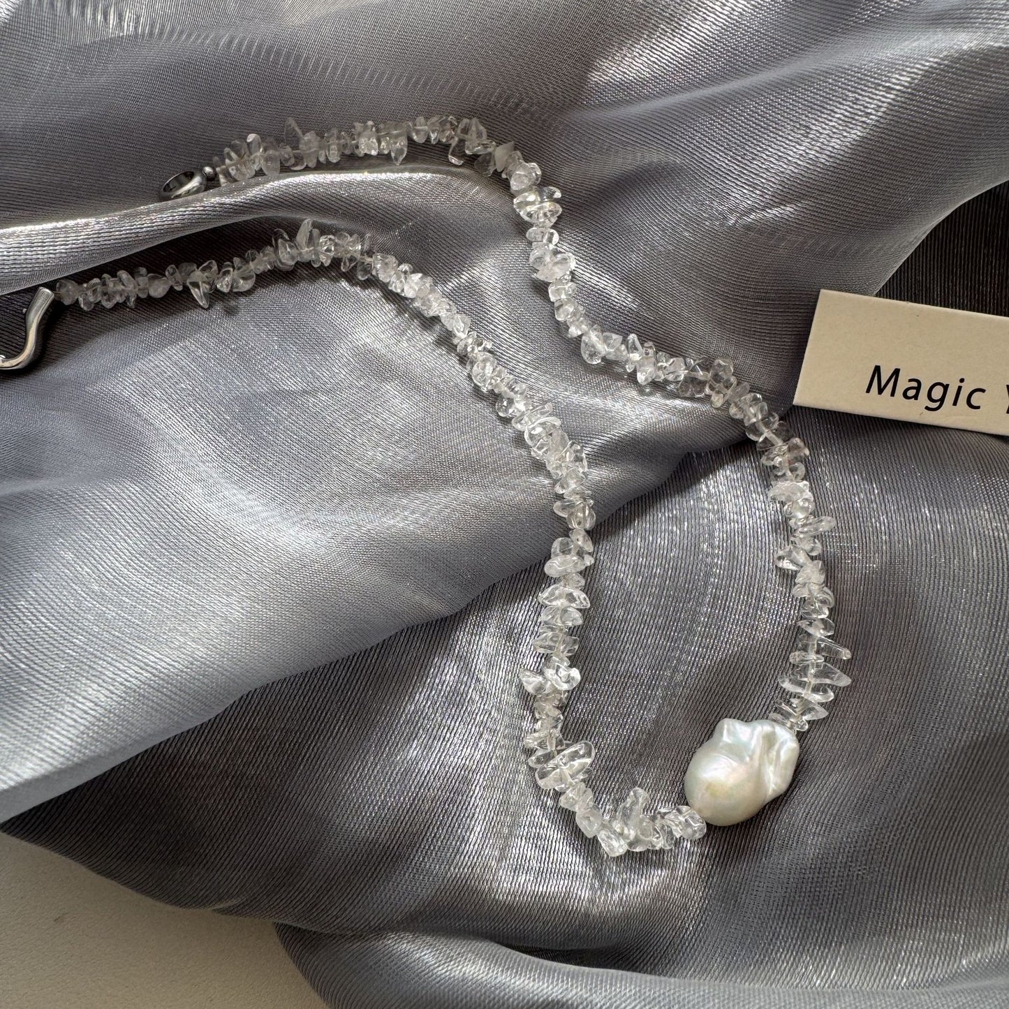 Baroque Pearl & Clear Quartz Harmony Necklace product image 2