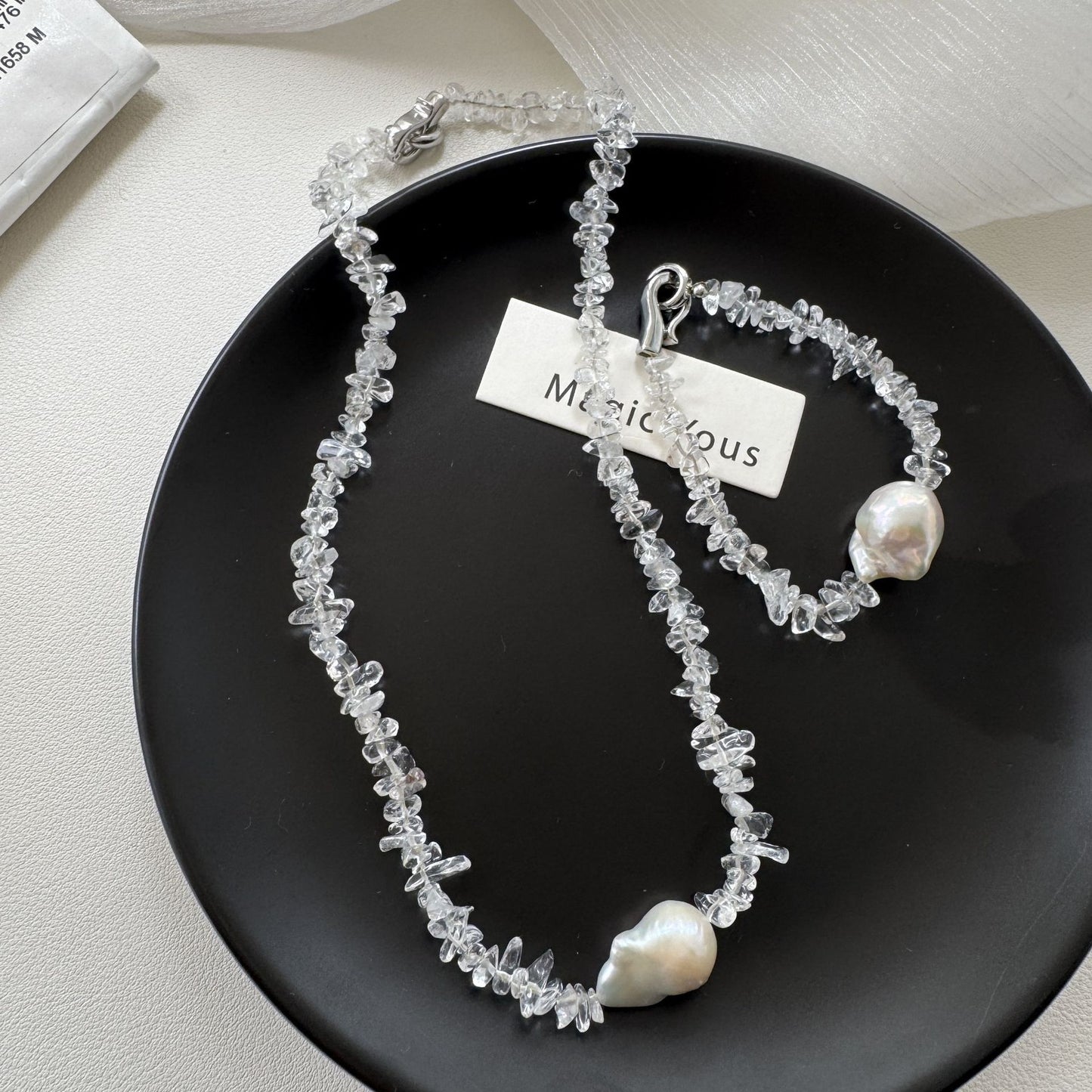 Baroque Pearl & Clear Quartz Harmony Necklace product image 3