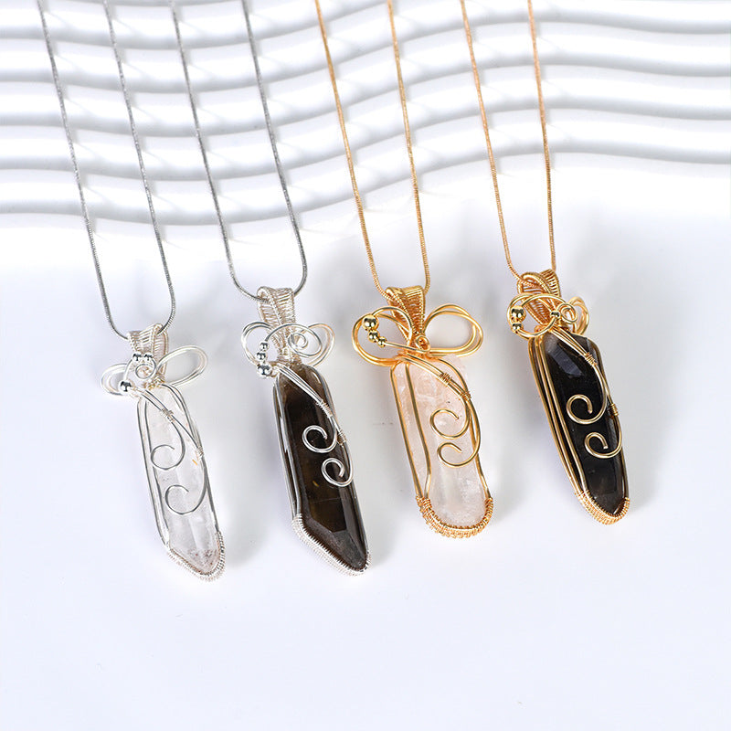 Clear Quartz & Fluorite Orbit Necklace product photo 2