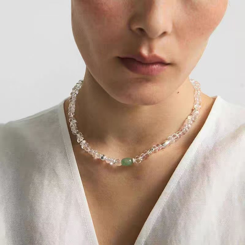 Clear Quartz & Green Fluorite Clarity Necklace product image 1