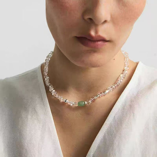 Clear Quartz & Green Fluorite Clarity Necklace product image 1