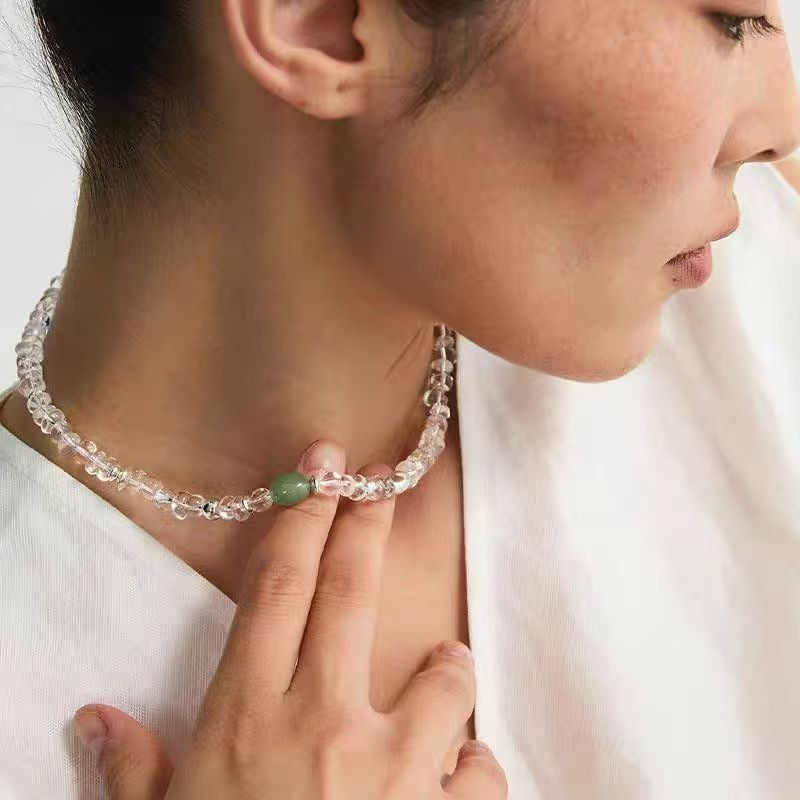Clear Quartz & Green Fluorite Clarity Necklace product image 2