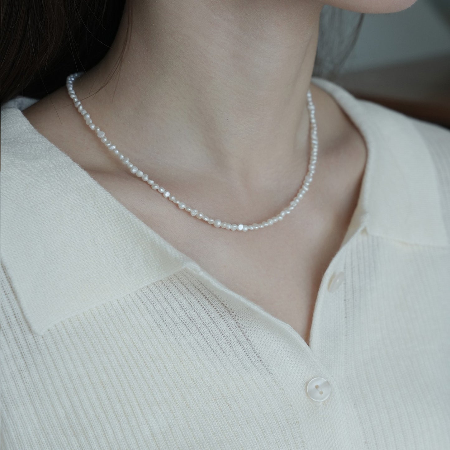 Mini Baroque Pearl Serenity Necklace product photo 2