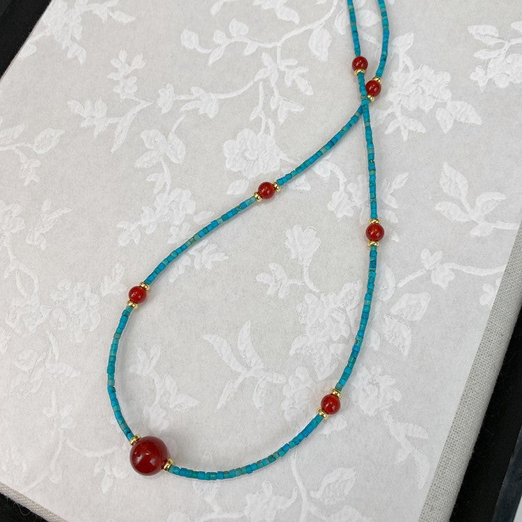 Turquoise & Red Agate Vitality Necklace product photo 3